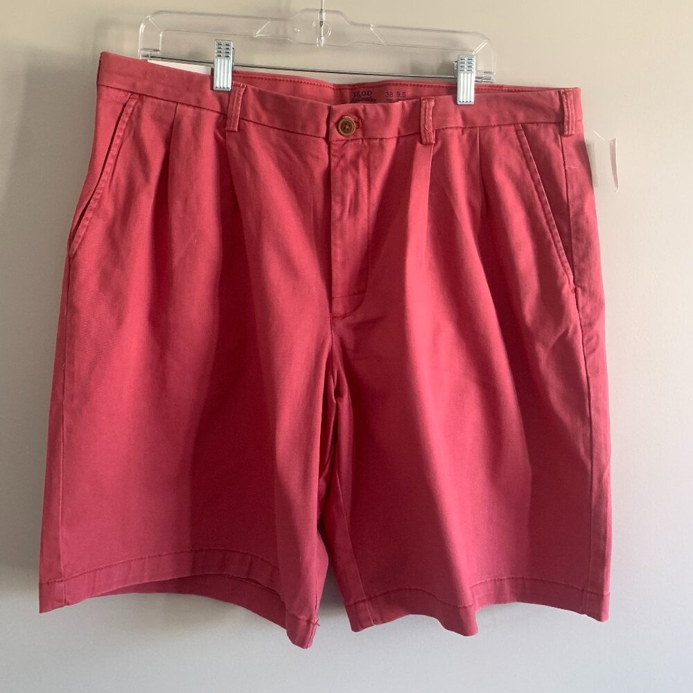 NWT | IZOD Saltwater Stretch Double Pleat Chino Shorts | Men's Size 38